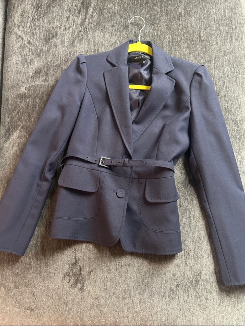 Anne Klein Navy Blue Belted Blazer and slacks